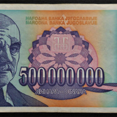 Bancnota 500000000 Dinari/Dinara - YUGOSLAVIA, anul 1993 * cod 328