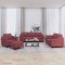Set canapea cu perne, 4 piese, roșu vin, material textil