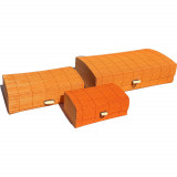 Set 3 cutii din bete de bambus dreptunghiulare portocaliu