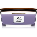 Woodwick Lavender Spa lum&acirc;nare parfumată cu fitil din lemn (hearthwick) 453 g
