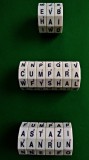 Geospace Word Spin, Scrabble, 16 roți magnetice cu 10 litere pe roată. Diametrul 3.8 cm cu suprafețe complementare (concav/convexe). Concurs cuvinte