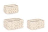 Cumpara ieftin Set 3 cosuri depozitare textil ivoire Yuna 20x14x10h; 24x16x11h; 27x20x12h
