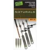Montura Fox Edges Naturals Copper-core Heli Rig Leaders, 75cm, 3buc/pac