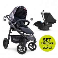 Carucior 2 in 1 Saturn R Hauck, 87 x 59 x 99 cm, scoica inclusa, Wild Blooms Black foto