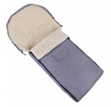 Sac dormit iarna impermeabil Nativo Winter 110x40cm, lana/poliester, gri, carucior/sanie, orificii centuri
