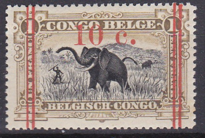 DB1 Fauna Africana Congo Belgian 1922 Elefant 1 v. MNH foto