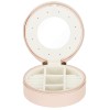 (DL) Cutie depozitare si organizare bijuterii, MDF, piele ecologica, 11 x 5cm, roz deschis Household NewTrend