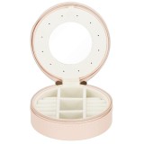 (DL) Cutie depozitare si organizare bijuterii, MDF, piele ecologica, 11 x 5cm, roz deschis Household NewTrend