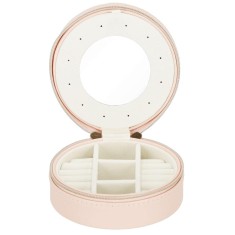 (DL) Cutie depozitare si organizare bijuterii, MDF, piele ecologica, 11 x 5cm, roz deschis Household NewTrend
