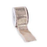 Panglica Craciun textil auriu efect metalic mm 38 x 10 m