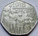 50 pence 2018 Marea Britanie, People Act 1918, km#1556