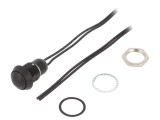 Comutator Apasare C&amp;K AP2D200TWBE SPST-NO IP67, 2P, OFF-(ON), Buton Rotund Negru, Montare Filet M13x1