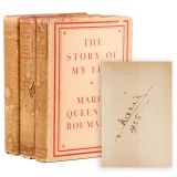 Marie Queen of Roumania, The Story of My Life, trei volume, 1935, cu dedicația reginei Maria