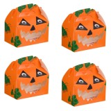 Cutii Dulciuri Halloween, Model Dovleac Portocaliu 3D, Set 4 Bucăți, Dimensiuni 16x9.8x9cm