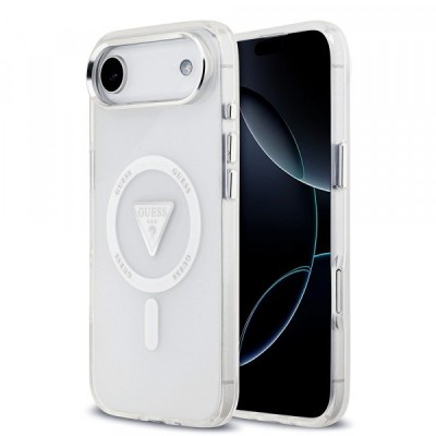 Husa MagSafe pentru Apple iPhone 17 Air, Guess, IML Gradient Triangle Logo, Transparenta foto