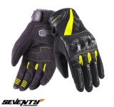 Manusi barbati pentru scuter - motocicleta Racing/Naked vara Seventy model SD-N14 negru/galben &ndash; degete tactile S (7 cm)