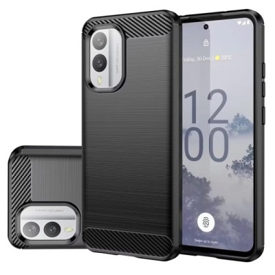 Husa pentru Nokia X30 - Techsuit Carbon Silicone - Black foto