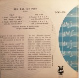 Disc vinil, LP. DISCOTECA PENTRU TOTI: RECITAL (ARII DIN OPERELE &quot;RIGOLETTO&quot; SI &quot;TOSCA&quot;)-ION PISO-278050