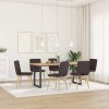 VidaXL Scaune de bucătărie, 6 buc., maro &icirc;nchis, material textil