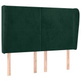 Cumpara ieftin Tablie pat cu aripioare verde inchis 147x23x118/128 cm catifea