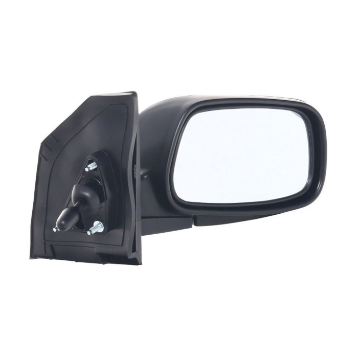 Oglinda exterioara Toyota Corolla (E12) 01.2002-12.2003 Partea Dreapta Crom Convex Manuala Prin Cablu Fara Incalzire, carcasa neagra, model Japonez