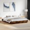 vidaXL Cadru de pat cu lumini LED, stejar fumuriu, 200x200 cm 3209769
