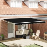 vidaXL Marchiză retractabilă manuală Neagră 450x300 cm