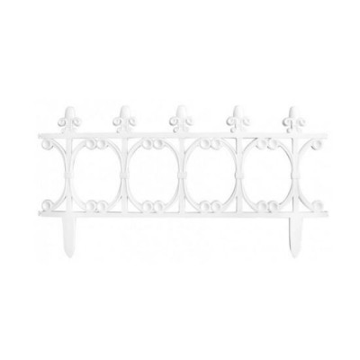 Gard de gradina decorativ, din plastic, alb, 64x34 cm GartenVIP DiyLine foto