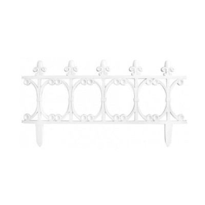 Gard de gradina decorativ, din plastic, alb, 64x34 cm foto