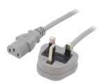 Cablu alimentare 3x1mm2, IEC C13 mamă, 3m, 3A, gri - LIAN DUNG