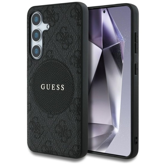 Husa pentru Samsung Galaxy S25 - Guess 4G Circle Classic Logo MagSafe (GUHMS25SP4PGRSGK) - Black