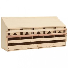 vidaXL Cuibar găini cu 5 compartimente 117x33x54 cm lemn masiv pin foto