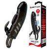 Prelungitor Penis Sloane cu Vibratii, +2.5 cm, TPR, Negru