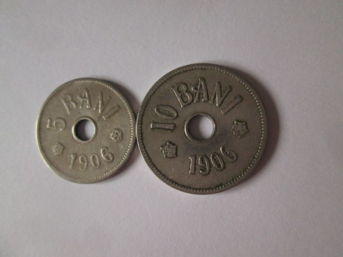 Romania lot 2 monede:5+10 Bani 1906
