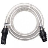 Cumpara ieftin Furtun de aspirare cu racorduri, alb, 2 mm, 4 m