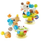 Jucarie 2 in 1 cu ventuza cu activitati senzoriale si elemente rotative, Catel, +18m