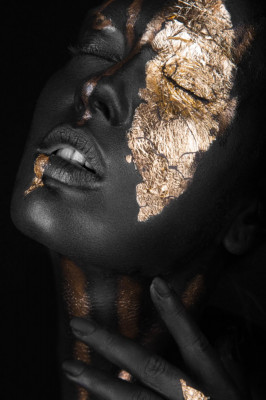 Tablou canvas Make-up auriu 6, 40 x 60 cm foto