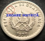 Cumpara ieftin Moneda exotica 5 CENTAVOS - GUATEMALA, anul 1977 *cod 3152 = a.UNC EROARE BATERE, America Centrala si de Sud