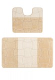 Cumpara ieftin Set 2 Covorase Baie Model Sariyer 2540, Marimi 50 x 80 40 x 50 cm, Bej, Antiderapant, Antialergic, Polipropilena