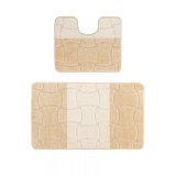 Set 2 Covorase Baie Model Sariyer 2540, Marimi 50 x 80 40 x 50 cm, Bej, Antiderapant, Antialergic, Polipropilena