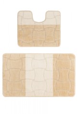 Set 2 Covorase Baie Model Sariyer 2540, Marimi 50 x 80 40 x 50 cm, Bej, Antiderapant, Antialergic, Polipropilena