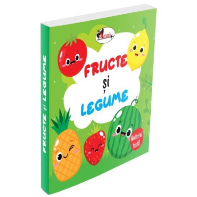 Fructe si legume. Carte din material textil foto