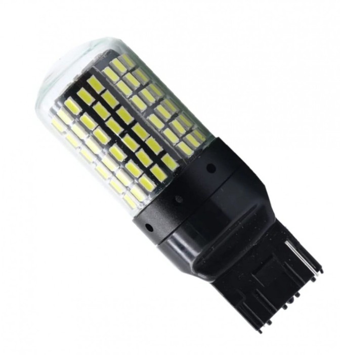 Bec LED Canbus T20, W21W, WY21W, 7440, 144 LED-uri pentru Frana, Pozitie spate, Semnal, Marsarier sau Lumini de zi AutoREY&reg;