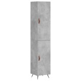 Cumpara ieftin Dulap inalt, gri beton, 34,5x34x180 cm, lemn prelucrat