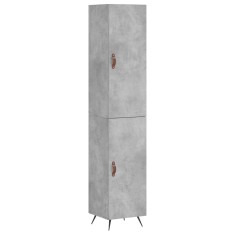 Dulap inalt, gri beton, 34,5x34x180 cm, lemn prelucrat