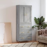 vidaXL Dulap &icirc;nalt, gri sonoma, 69,5x34x180 cm, lemn compozit