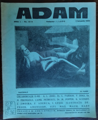 REVISTA ADAM NR.13-14(1 ian.1930:desene FEDER/VICTOR BRAUNER/MARCEL IANCU/MAXY+) foto