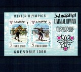 Umm al Qiwain 1968 - Jocurile Olimpice, supratipar, colita nedantelata neuzata