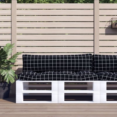 vidaXL Perne pentru paleți, 2 buc, negru, model carouri, textil oxford 360938 foto