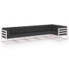 Set mobilier de gradina cu perne, 6 piese, lemn masiv de pin
